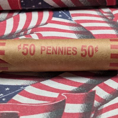 Sale Photo Thumbnail #159: Unsearched Wrapped Roll of Lincoln Wheat Cents - Ends 1941/Reverse