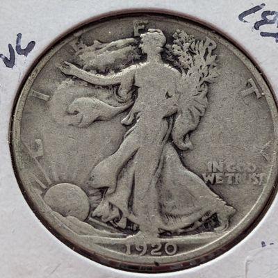 Sale Photo Thumbnail #223: 1920 Walking Liberty 90% Silver Half Dollar