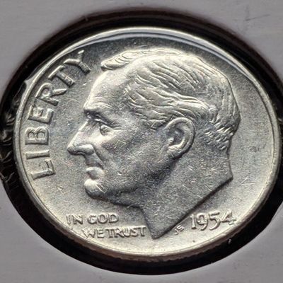 Sale Photo Thumbnail #379: 1954-D Roosevelt 90% Silver Dime