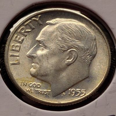Sale Photo Thumbnail #346: 1955-S Roosevelt 90% Silver Dime - UNC.