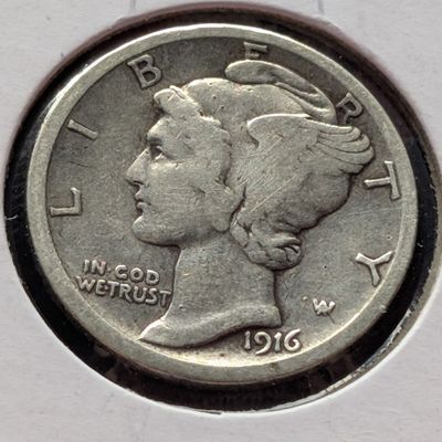Sale Photo Thumbnail #268: 1916-S Mercury 90% Silver Dime