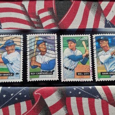 Sale Photo Thumbnail #295: (4) Assorted Major League Baseball U.S. Stamps, Used