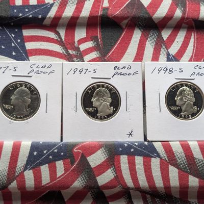 Sale Photo Thumbnail #300: 1977-S, 1997-S, & 1998-S Clad Proof Washington Quarters