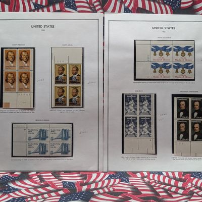Sale Photo Thumbnail #287: (6) Assorted U.S. Plate Blocks, All Mint, Original Gum, Never Hinged