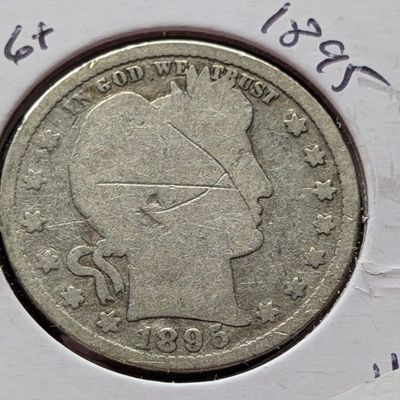 Sale Photo Thumbnail #126: 1895 Barber 90% Silver Quarter