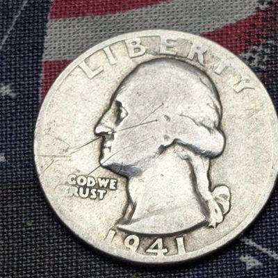 Sale Photo Thumbnail #182: 1941-S Washington 90% Silver Quarter, WWII Era, 85 Years old