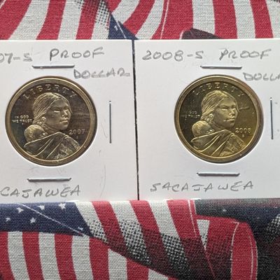 Sale Photo Thumbnail #342: 2007-S & 2008-S Sacagawea Proof Dollars