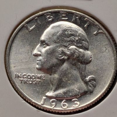 Sale Photo Thumbnail #368: 1963-D Washington 90% Silver Quarter - UNC.