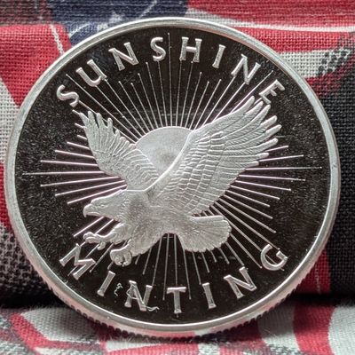 Sale Photo Thumbnail #217: One  Troy Oz. .999 Fine Silver SUNSHINE MINT Round