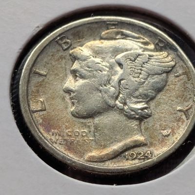 Sale Photo Thumbnail #344: 1924-D Mercury 90% Silver Dime