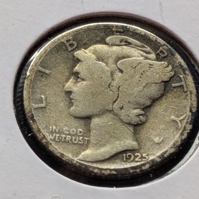 Sale Photo Thumbnail #138: 1925-D Mercury 90% Silver Dime