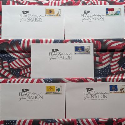 Sale Photo Thumbnail #325: (5) Assorted Flags Of Our Nation First Day Cachets