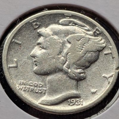 Sale Photo Thumbnail #388: 1931-D Mercury 90% Silver Dime
