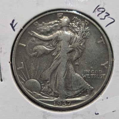 Sale Photo Thumbnail #71: 1937 Walking Liberty 90% Silver Half Dollar