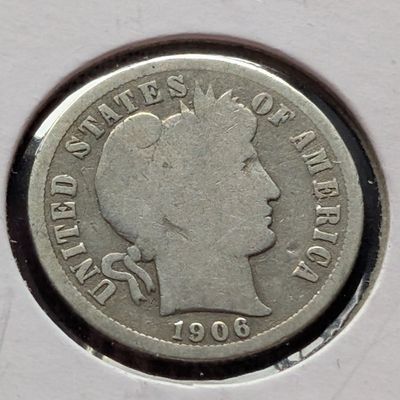 Sale Photo Thumbnail #133: 1906 Barber 90% Silver Dime