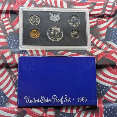 Sale Photo Thumbnail #334: 1968-S U.S. Mint Proof Set in OGP - Includes 40% Silver Kennedy Half Dollar