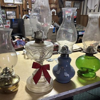 Sale Photo Thumbnail #102: Assorted Oil and Kerosene Lamps Lot
