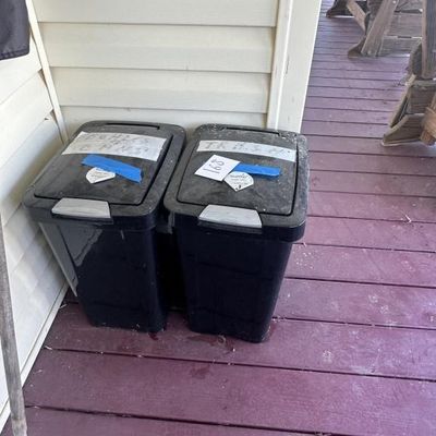 Sale Photo Thumbnail #164: Pair Flip Top Garbage Cans
