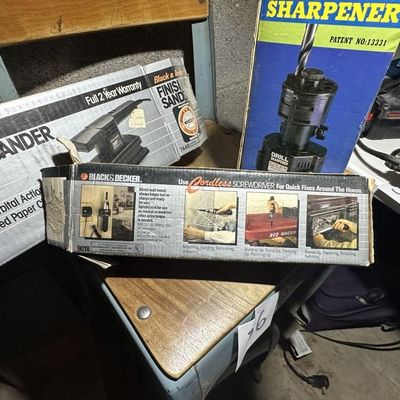 Sale Photo Thumbnail #27: Boxed Tools, including Black and Decker Finishing
