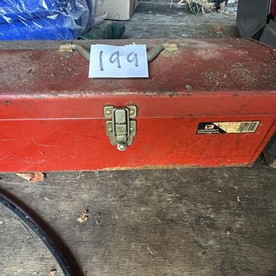 Sale Photo Thumbnail #195: Metal Tool Box w Contents