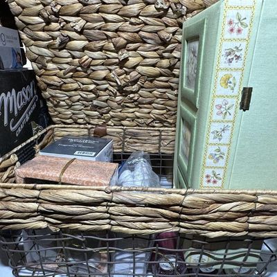 Sale Photo Thumbnail #75: Wire and Rattan Basket
