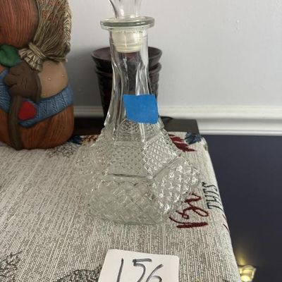 Sale Photo Thumbnail #152: Vintage Pressed Glass Liquor Decanter