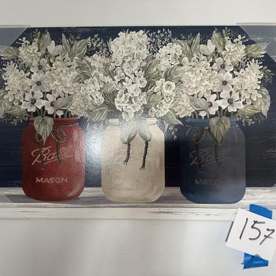 Sale Photo Thumbnail #153: Americana Floral Mason Jar Wall Art