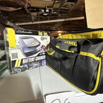 Sale Photo Thumbnail #24: Battery Charger and Stanley Tool Bag