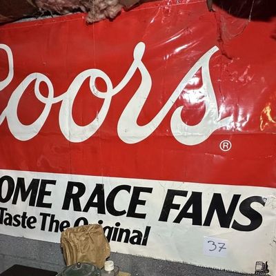 Sale Photo Thumbnail #35: Coors Beer NASCAR Race Fans Banner