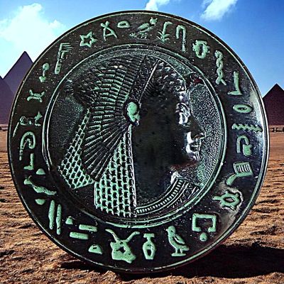 Sale Photo Thumbnail #136: A DIVISION ONE PICTORIAL BLACK GLASS BUTTON