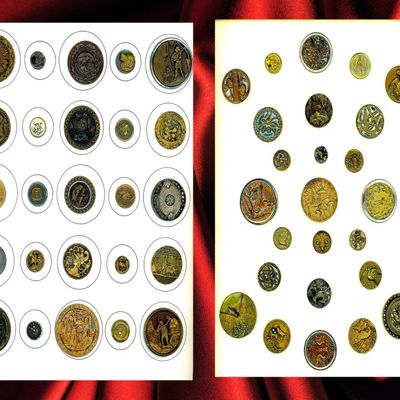 Sale Photo Thumbnail #69: 2 CARDS OF DIVISION ONE PICTORIAL BUTTONS