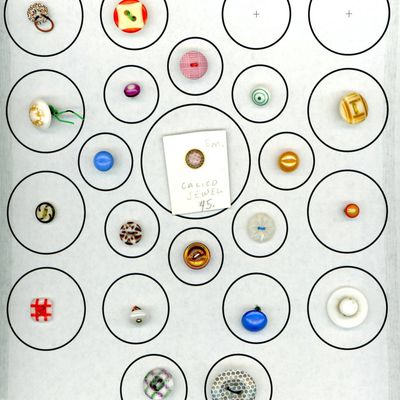 Sale Photo Thumbnail #233: A PARTIAL CARD OF DIVISION ONE CHINA BUTTONS