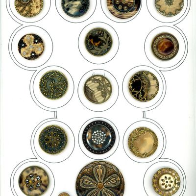 Sale Photo Thumbnail #348: A PARTIAL CARD OF DIVISION ONE CELLULOID BUTTONS