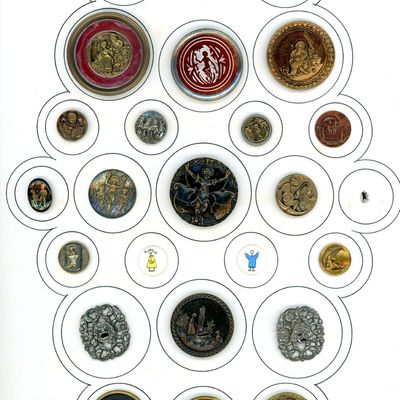 Sale Photo Thumbnail #68: A CARD OF DIVISION 1 & 3 ASSORTED CHILDREN BUTTONS