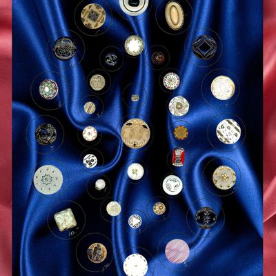 Sale Photo Thumbnail #7: A CARD OF DIVISION ONE ASSORTED GLASS BUTTONS