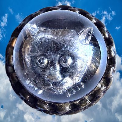 Sale Photo Thumbnail #294: A VERY UNSUAL AND RARE GLASS IN METAL BUTTON