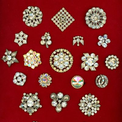 Sale Photo Thumbnail #46: A CARD OF DIVISION ONE AND THREE JEWELED BUTTONS