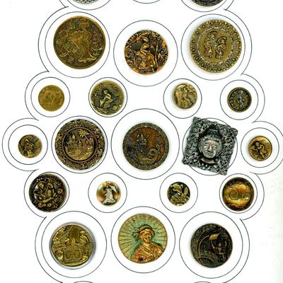 Sale Photo Thumbnail #248: A CARD OF DIVISION ONE ASIAN THEMED BUTTONS