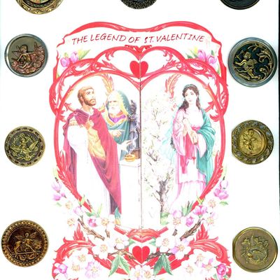 Sale Photo Thumbnail #405: A CARD OF MOSTLY DIVISION ONE CUPID BUTTONS