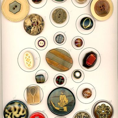 Sale Photo Thumbnail #350: A CARD OF DIVISION ONE AND THREE CELLULOID BUTTONS