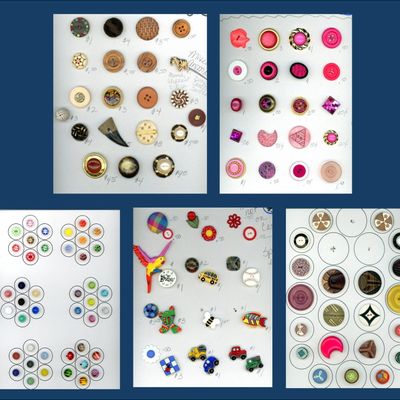 Sale Photo Thumbnail #122: A BOX LOT INCLUDING AN ASSORTMENT OF CARDED BUTTONS