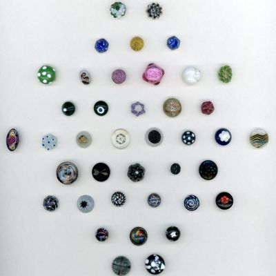 Sale Photo Thumbnail #140: A CARD OF DIVISION ONE CHARMSTRING GLASS BUTTONS