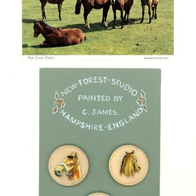 Sale Photo Thumbnail #165: A SELECTION OF HAND PAINTED HORSE BUTTONS