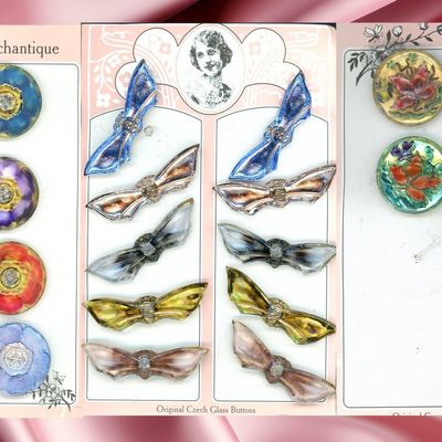 Sale Photo Thumbnail #337: AN ASSORTMENT OF DIV. 3  COLORFUL CZECH GLASS BUTTONS