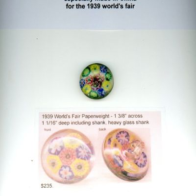 Sale Photo Thumbnail #317: A DIVISION THREE SPECIAL PAPERWEIGHT GLASS BUTTON