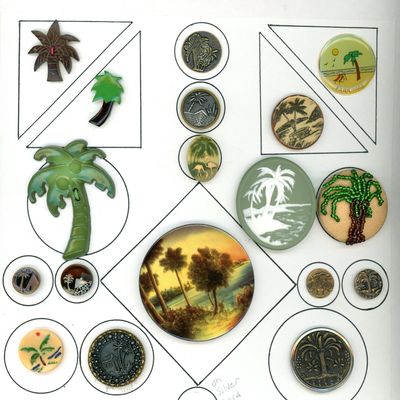 Sale Photo Thumbnail #373: A PARTIAL CARD OF DIVISION 1 & 3 PALM TREE BUTTONS