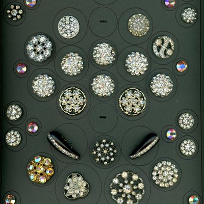 Sale Photo Thumbnail #48: A CARD OF DIVISION ONE AND THREE "GLITZ" BUTTONS