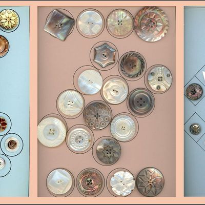 Sale Photo Thumbnail #241: 3 CARDS OF DIVISION ONE SHELL BUTTONS