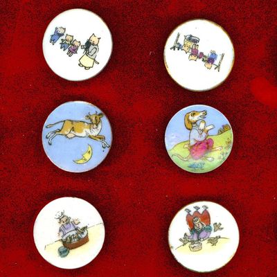 Sale Photo Thumbnail #327: A SMALL CARD OF DIVISION THREE NURSERY RHYME BUTTONS