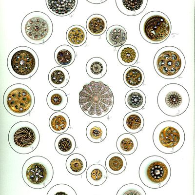 Sale Photo Thumbnail #12: A CARD OF DIVISION ONE PIERCED METAL BUTTONS